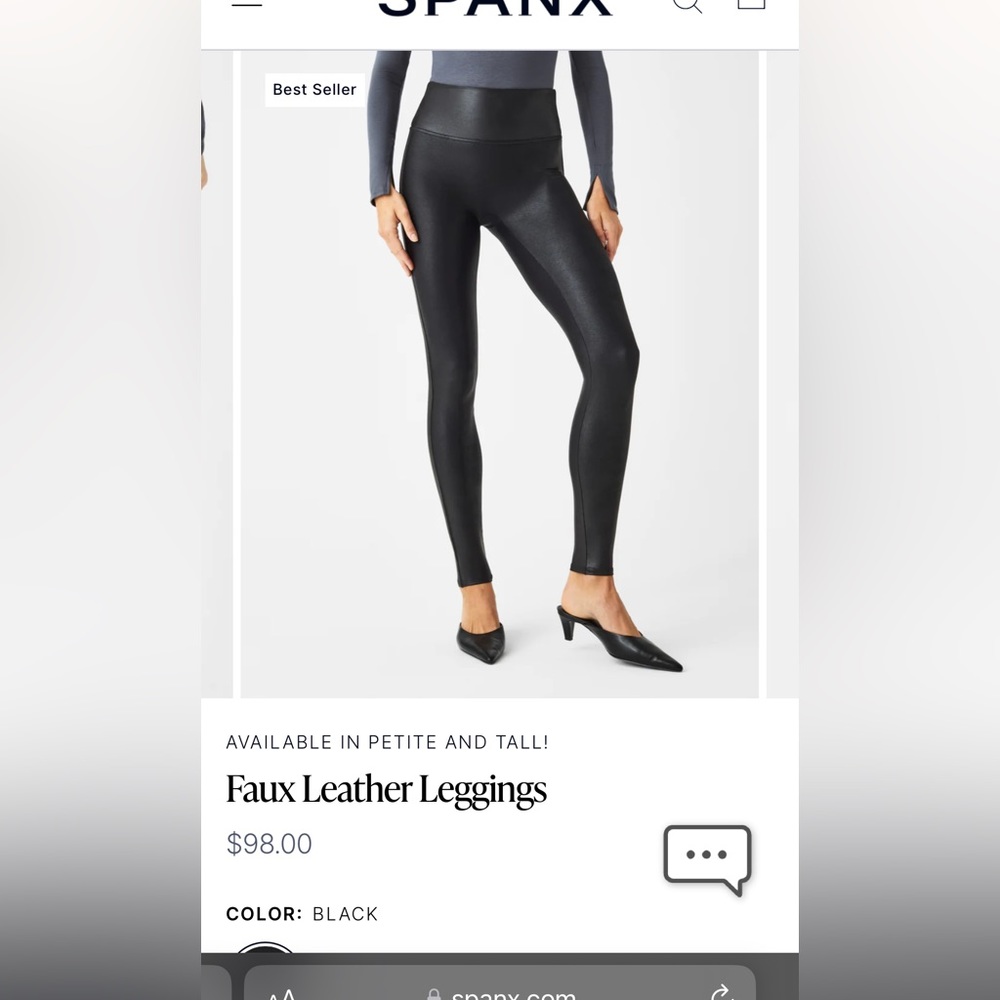Faux leather spanx leggings